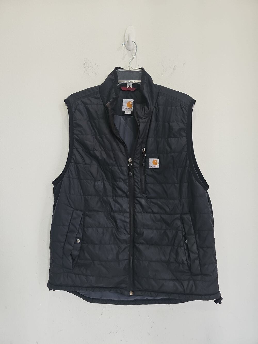 Carhartt Men’s L Black Quilted Insulated Vest Full Zip Workwear